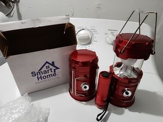 Smart Home LED Camping Lantern Set Red