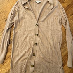 Beige button up cardigan size small from the Loft 