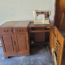 Vintage Working Sewing Cabinet With Necchi Sewing Machine. price Is Negotiable 
