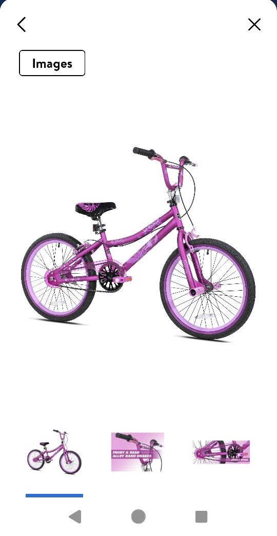 Kent 20" 2 Cool BMX Girl's Child Bike, Satin Purple