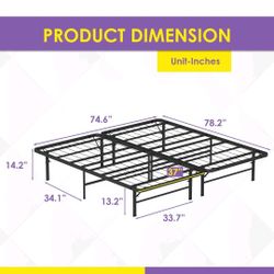 King Metal Bed Frame 