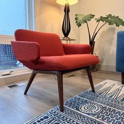 MCM Designer Chair and Sectional with Reversible Chaise