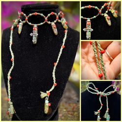 Orange Multicolor Stone Cross Handcrafted Choker Necklace 