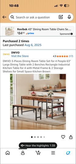 Dining table