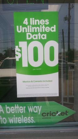 Come to cricket 4lines for $100 unlimited!!