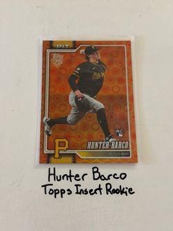 Hunter Barco Pittsburgh Pirates Pitcher Topps Short Print Insert Rookie Card.