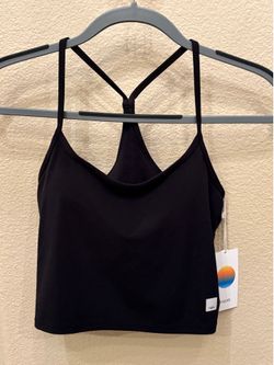 NWT~VUORI Women Black Padded AllTheFeels Cropped Tank 2.0 Size Small