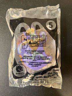 McDonalds 2015 Spongebob Movie Sponge out of Water #5 Sour Note Sound Straw Top