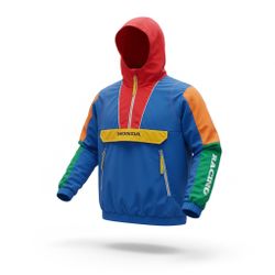 Forever 21 Honda Racing Car Club Jacket Half Zip Multicolor Pullover Large Y2K