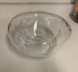 Nice thick glass hollow reversible bowl vase