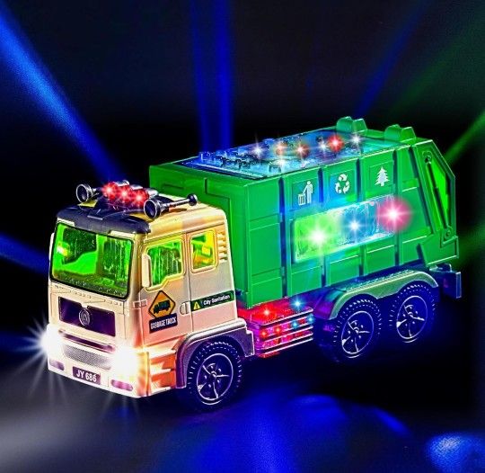 Zetz Brands Toy Garbage Truck for Kids with 4D Lights and Sounds - Battery...