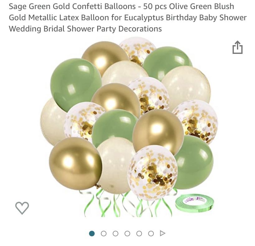 50 Pack Sage Balloons 