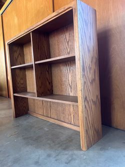 Oak Desk Hutch | Wood Bookshelf, Office Storage Shelving