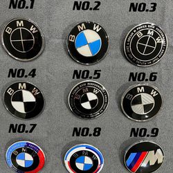 BMW  2PCS Front Hood Rear Trunk BMW LOGO Badge Emblem (82mm & 74mm) OR (82mm & 82mm)