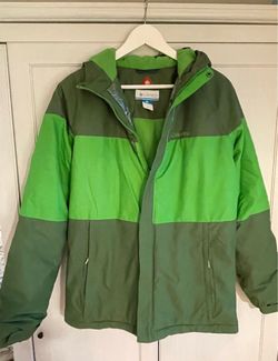 Columbia Two-Tone Green Hooded Jacket - youth XL