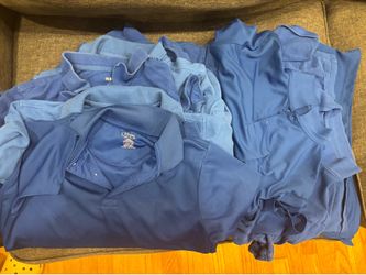 13 Royal Blue School Uniform Polos- Size 14-16 / 18