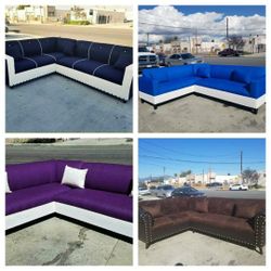 Brand NEW 7X9FT SECTIONAL Sofa  Fabric SEA  PURPLE, BROWN, BLACK  MICROFIBER COMBO Sofas COUCHES  Sofa   Set/ More Color Available 