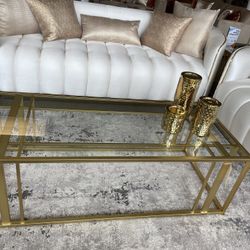 Mesa De Centro Dorada/ Golden Coffee Table