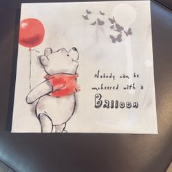 Winnie The Pooh Sign Canvas Material