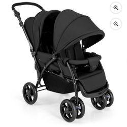Costway Double Stroller Foldable Baby Twin Lightweight Travel Stroller Infant Pushchair Black