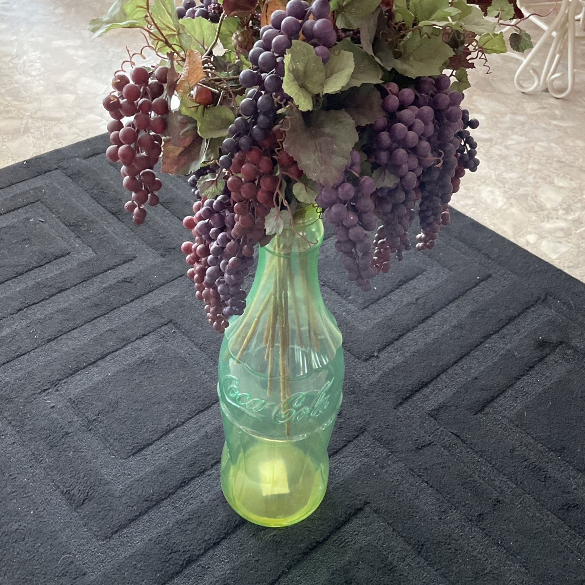 Large Plastic Coke Bank With Grapes And Green