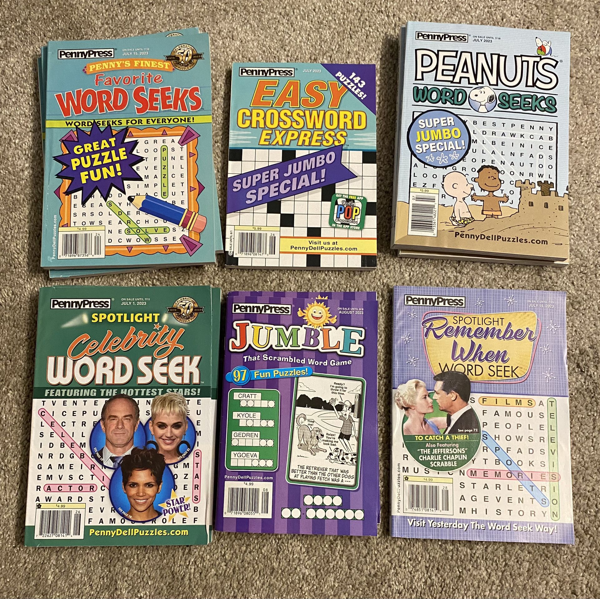 $1 New Crossword Word Seek Sudoku Games Puzzle Book Lot