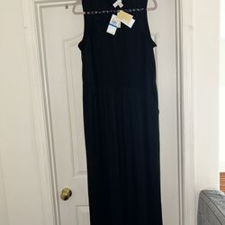 MICHAEL KORS Womens Black Inset Sleeveless High Waist Jumpsuit  - SIZE XL