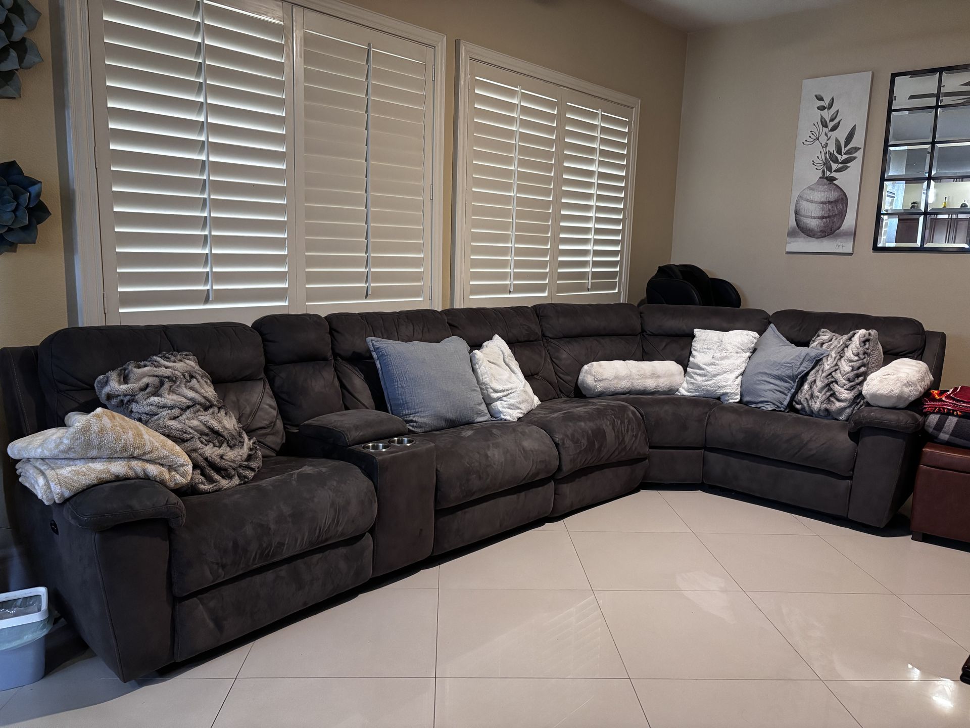 L shape sofa w/ 3 recliner