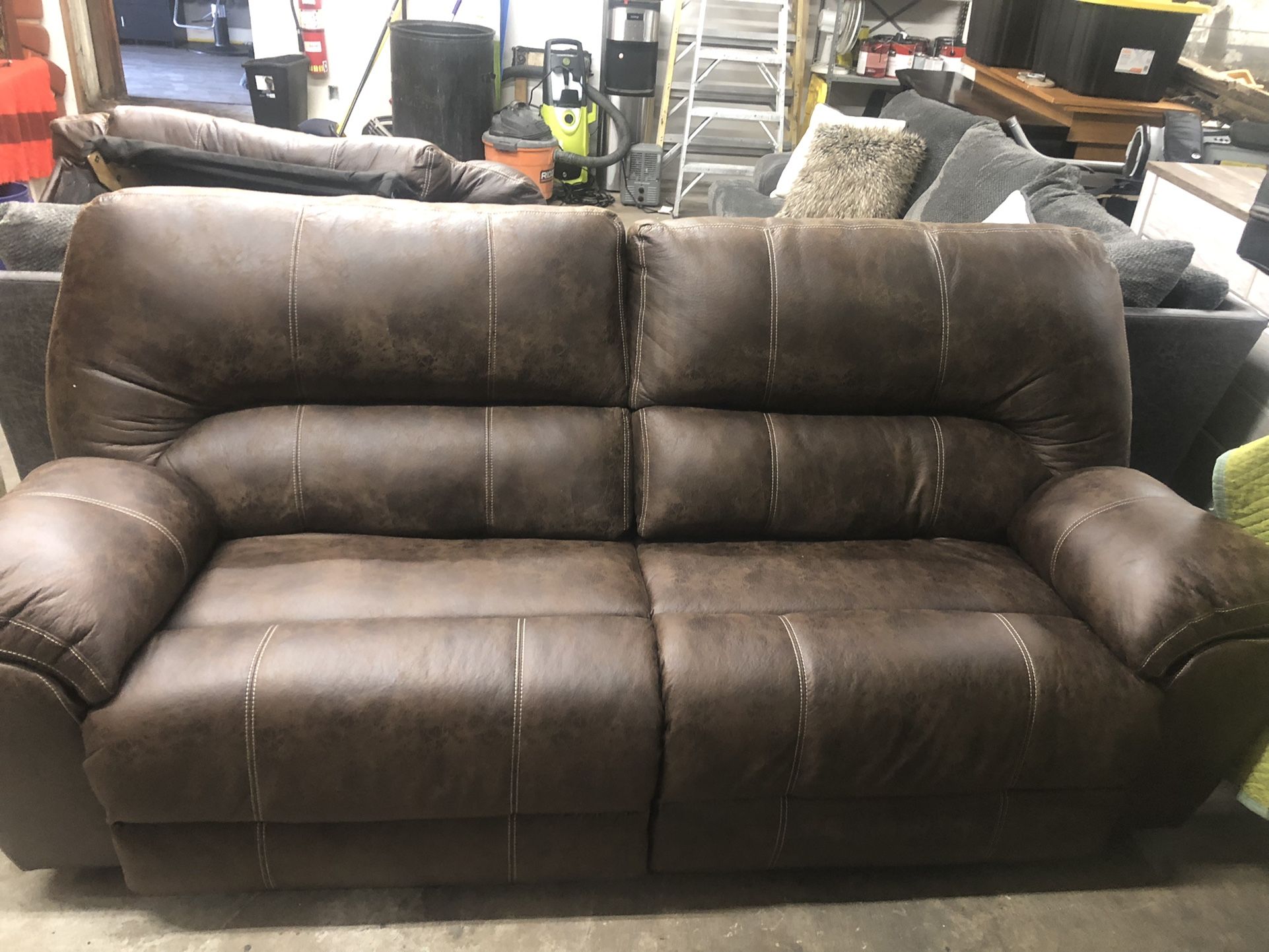 Stallion Brown Reclining Sofa 