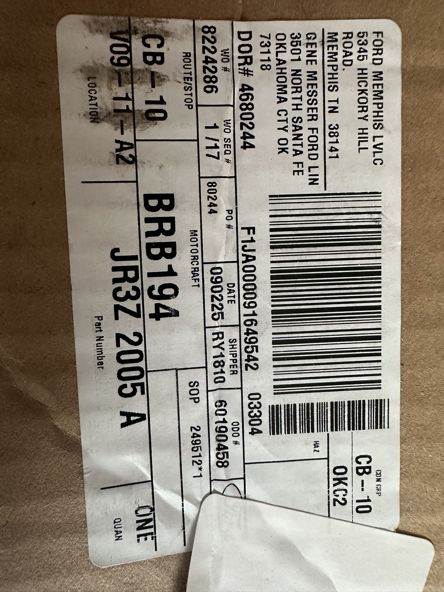 Ford Mustang Brake Booster JR3C-2005-A