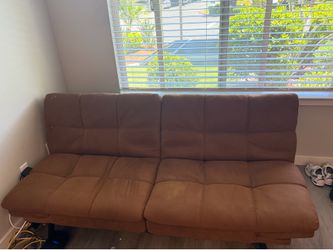 Brown Tufted Futon Sofa Bed
