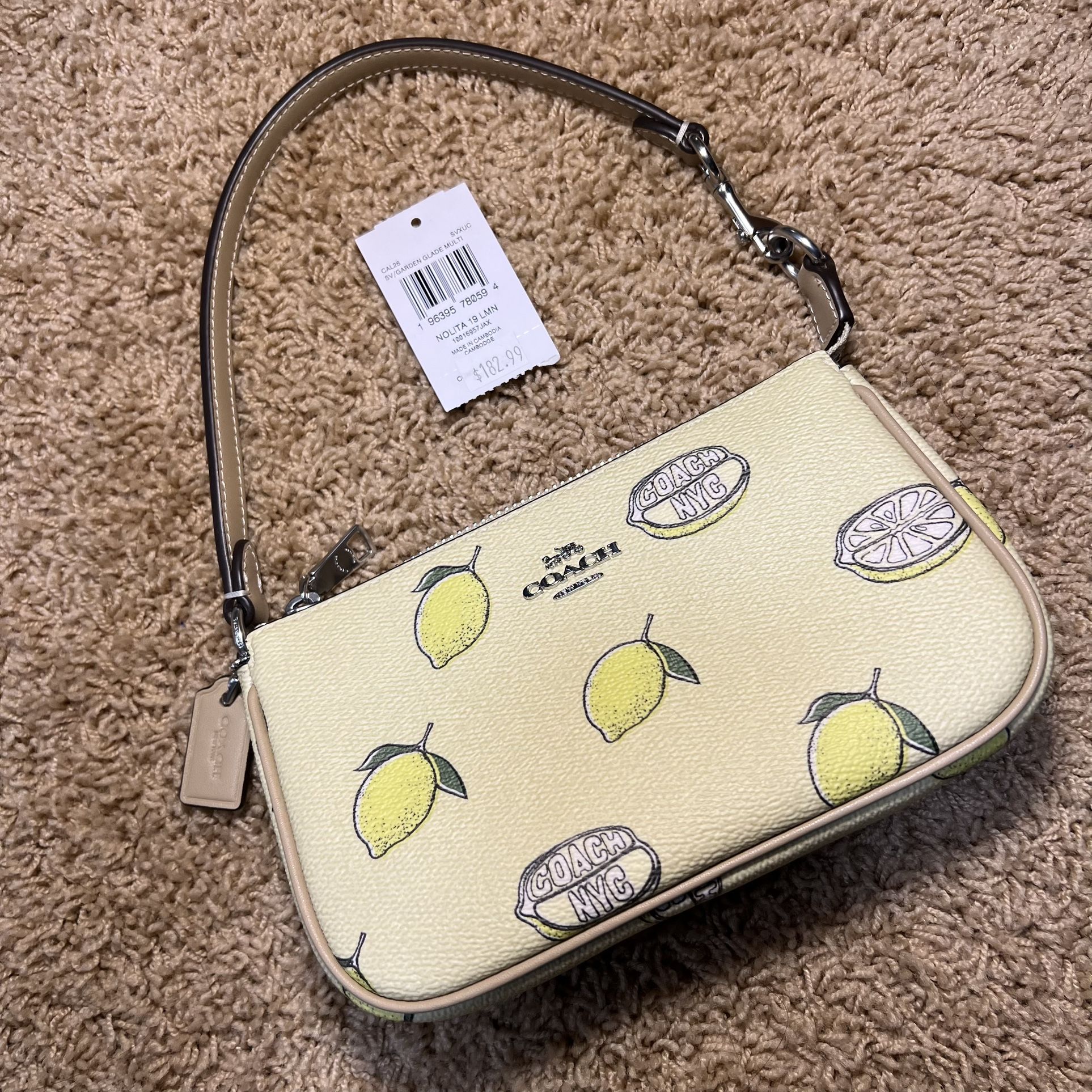 New Coach Nolita 19 Lemon Print Bag (NWT)