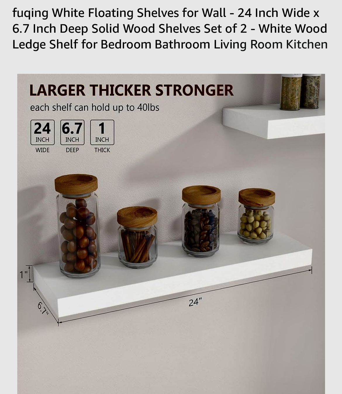 2 Floating White Shelves New In Box