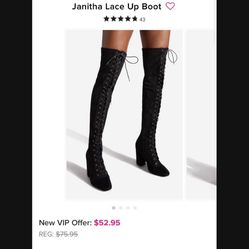 Shoe dazzle Janitha Lace Up Boots - Thigh High 6.5