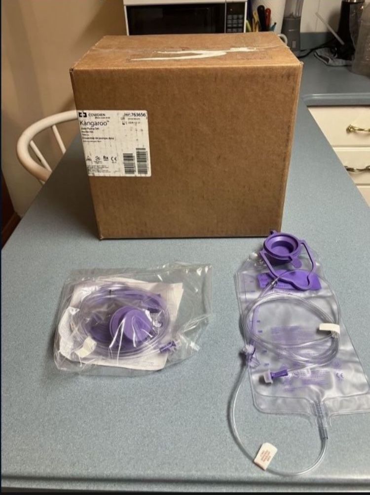 NEW IN BOX 30 Cardinal Health Kangaroo Joey Pump Set 1000ML Gtube Feeding Bags New Box Of 30
