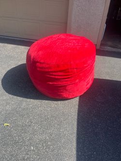 Giant red beanbag chair