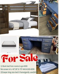 Bunk bed executive desk, Casper king size  bed