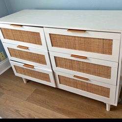 6-Drawer Rattan Dresser (DELIVERY AVAILABLE)