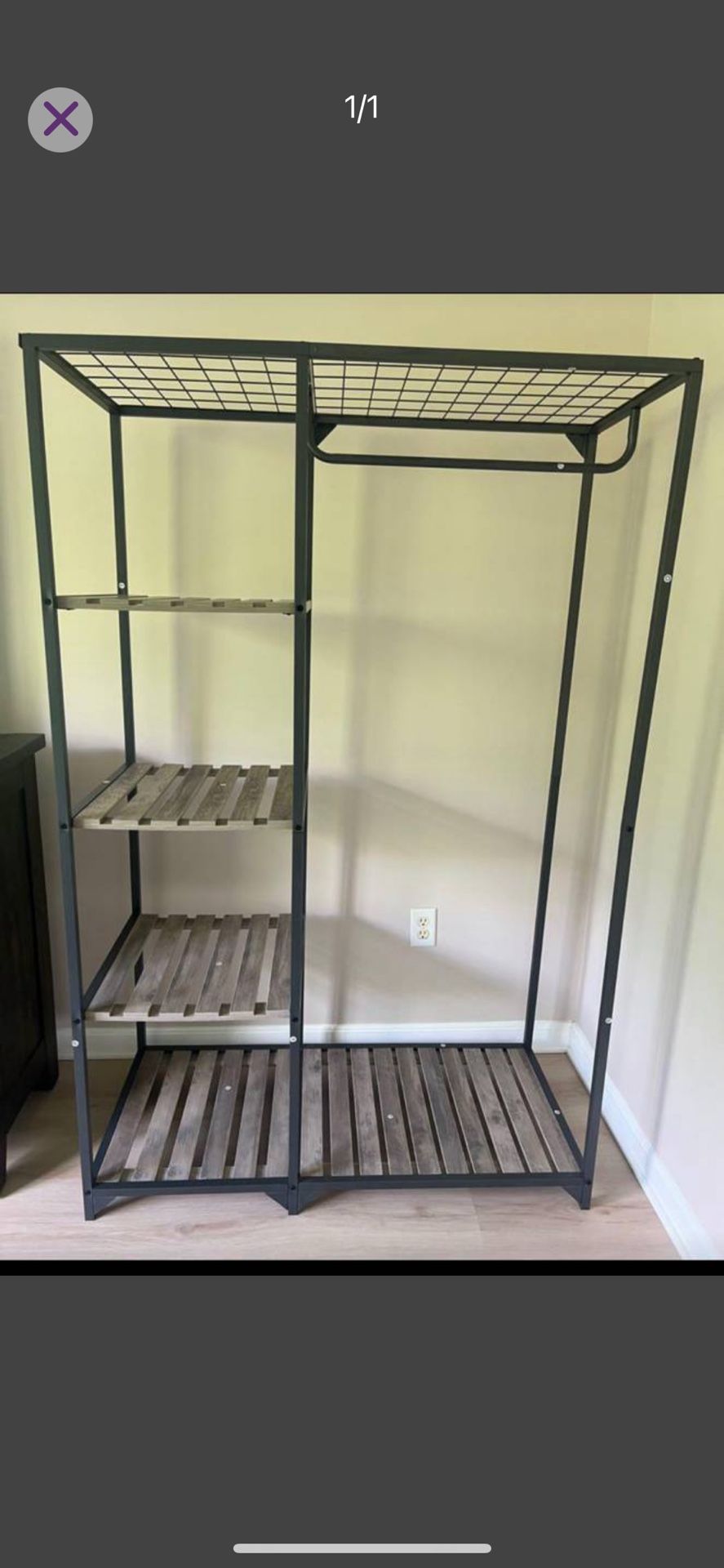 Metal and Wood Storage Rack