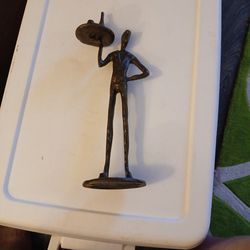 Solid Bronze Abstract Cocktail Waiter Statue