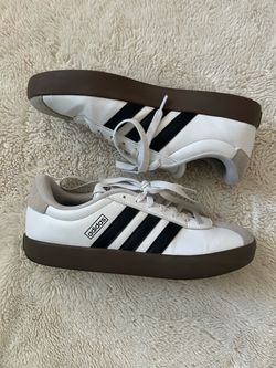 Adidas VL Court Sneakers White Black Gum Sole Size 9 mens
