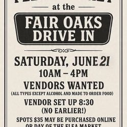 Flea Market Vendors Needed