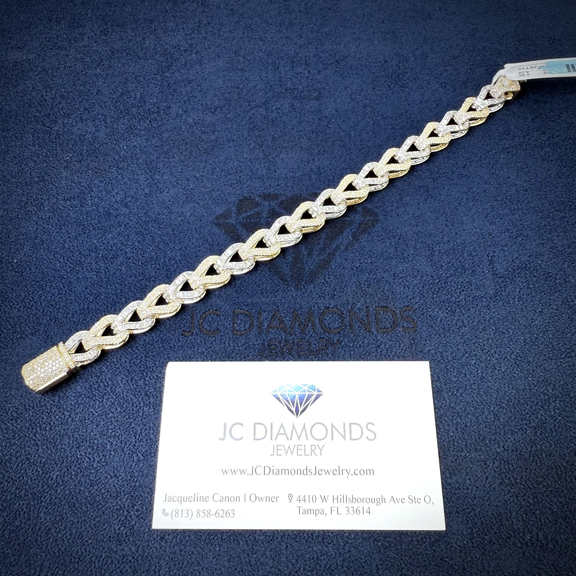 Bracelet New Design Baguett And Round Diamonds Real Natural Vs 10kgold