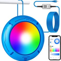 Mobile App Controlled Colorful Dimmable LED Pool Lights 20W RGB with Suction Cups and Built-in Magnets 12V Underwater Pool Light for All Swimming Pool