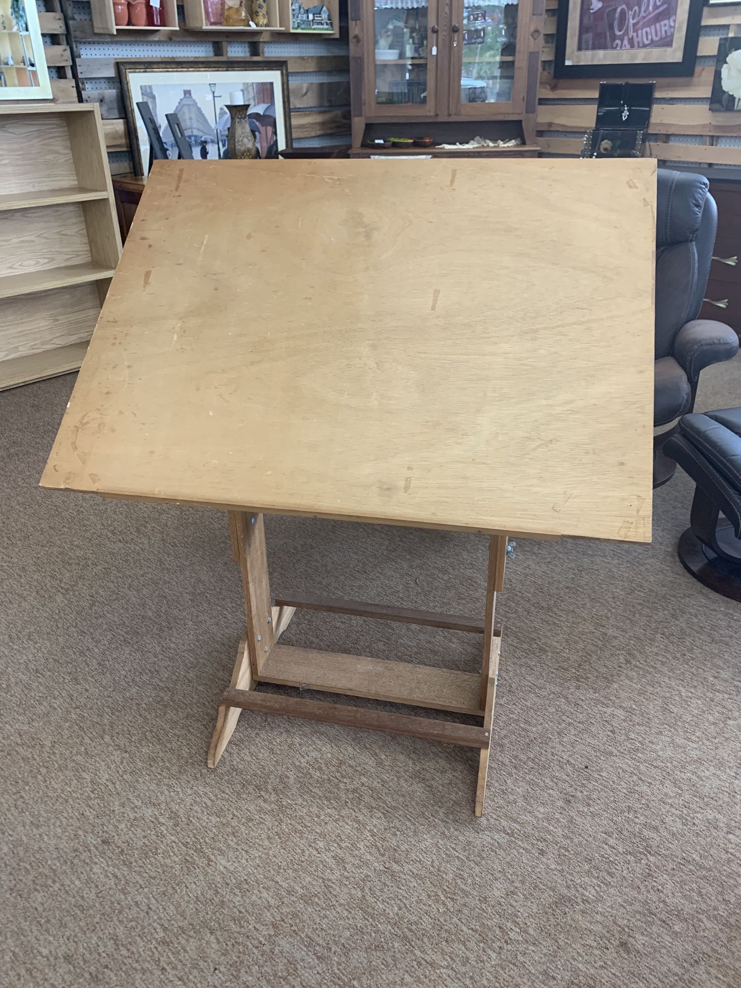 Wood Drafting/Art Table