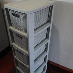 Tower drawer storage bins organization woven stackable Tools Makeup Bathroom