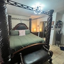 Marble And Oak Bedroom Set