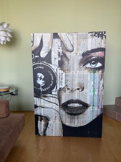 Large Canvas Art print girl with camera
