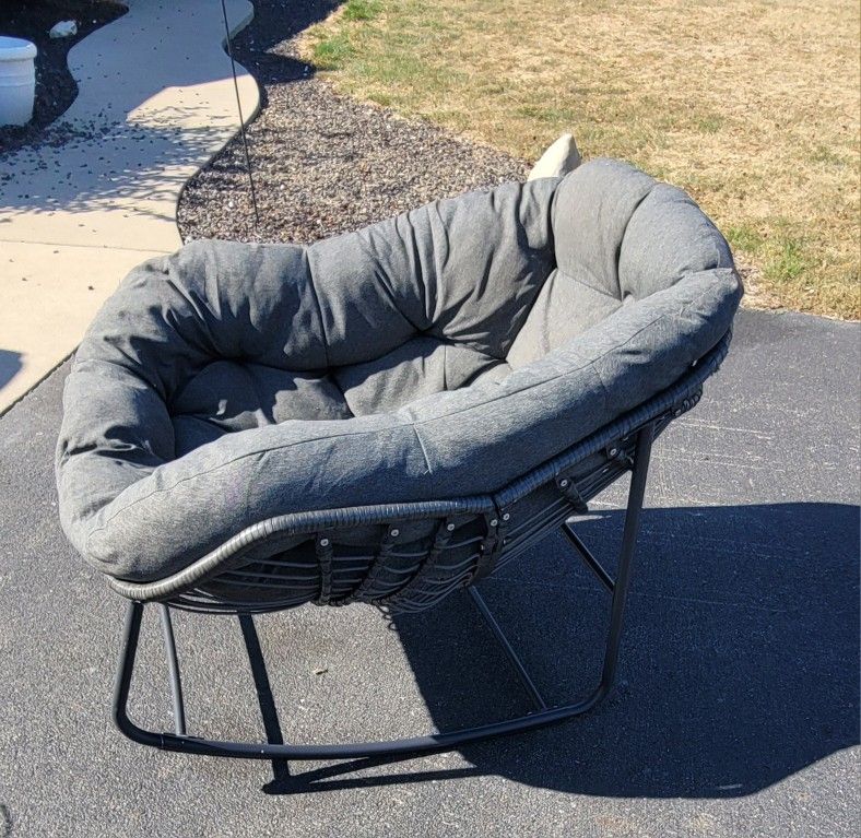 Indoor / Outdoor Rattan Egg Rocking Chair