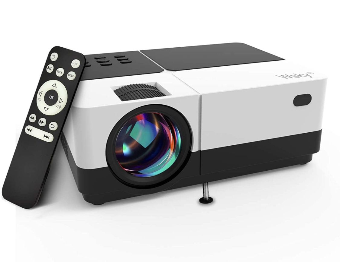 Wsky Portable LCD Home Movie Projector 1080p